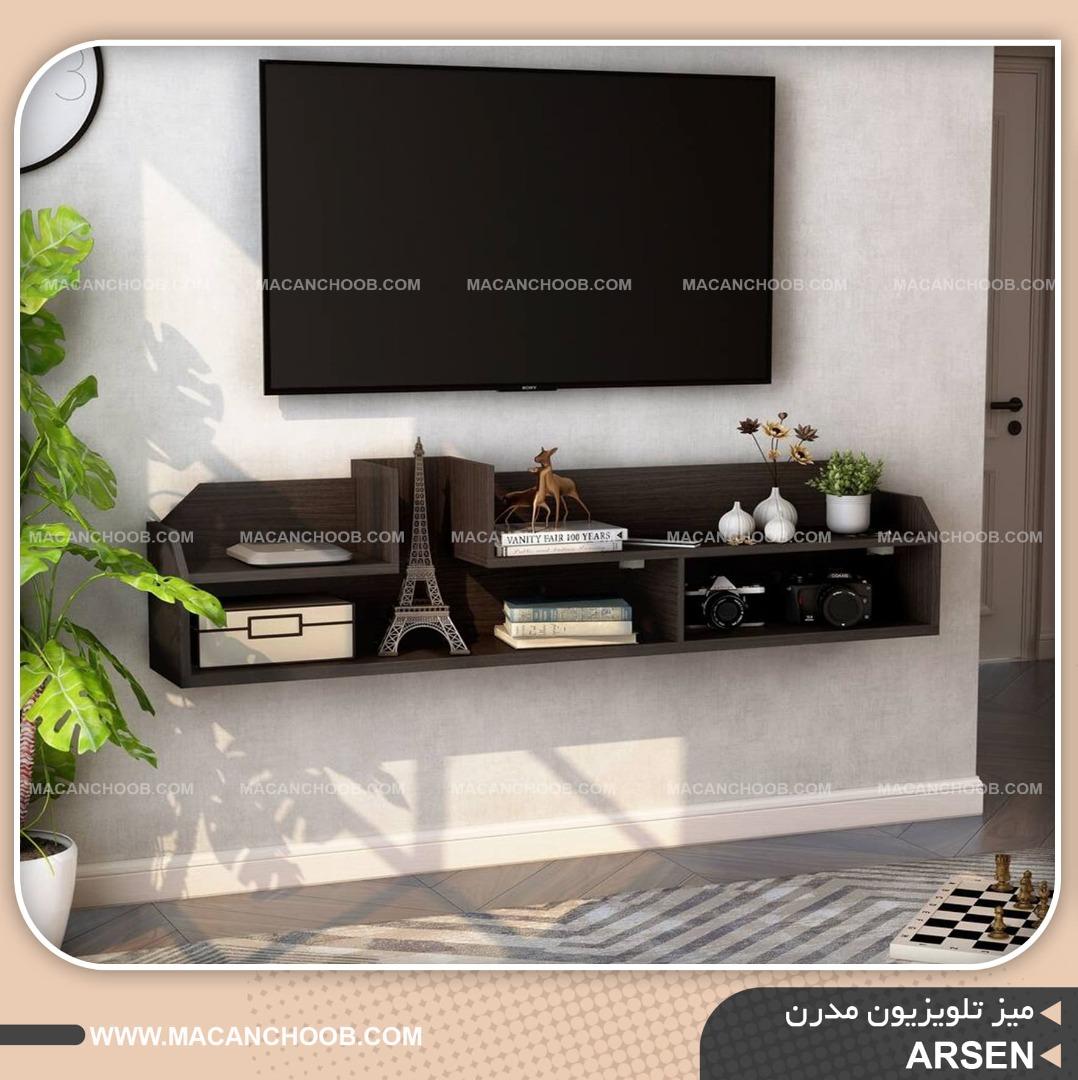 میز تلویزیون دیواری کتابخانه دار عرض 160 مدل ARSEN